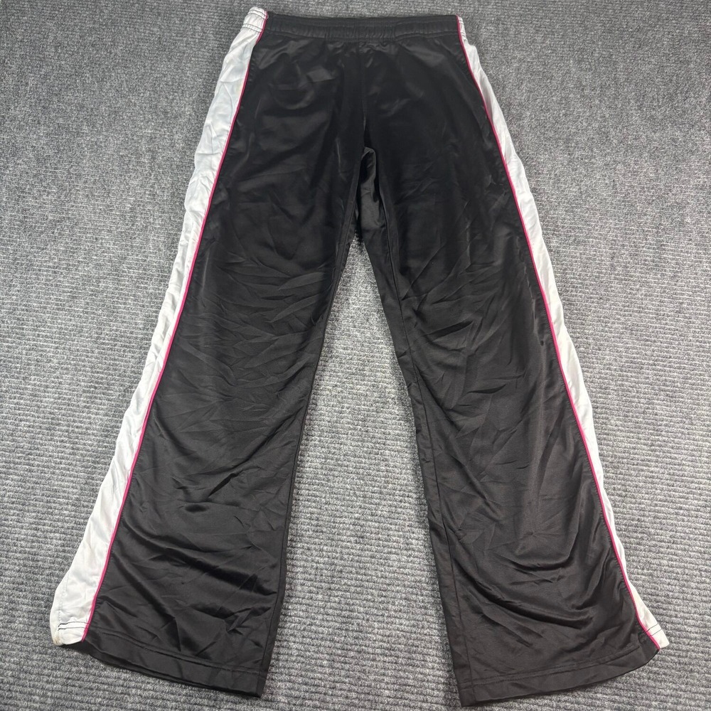 Athletic Works Track Pants Womens M Black Excellent Side Stripe Sporty Active